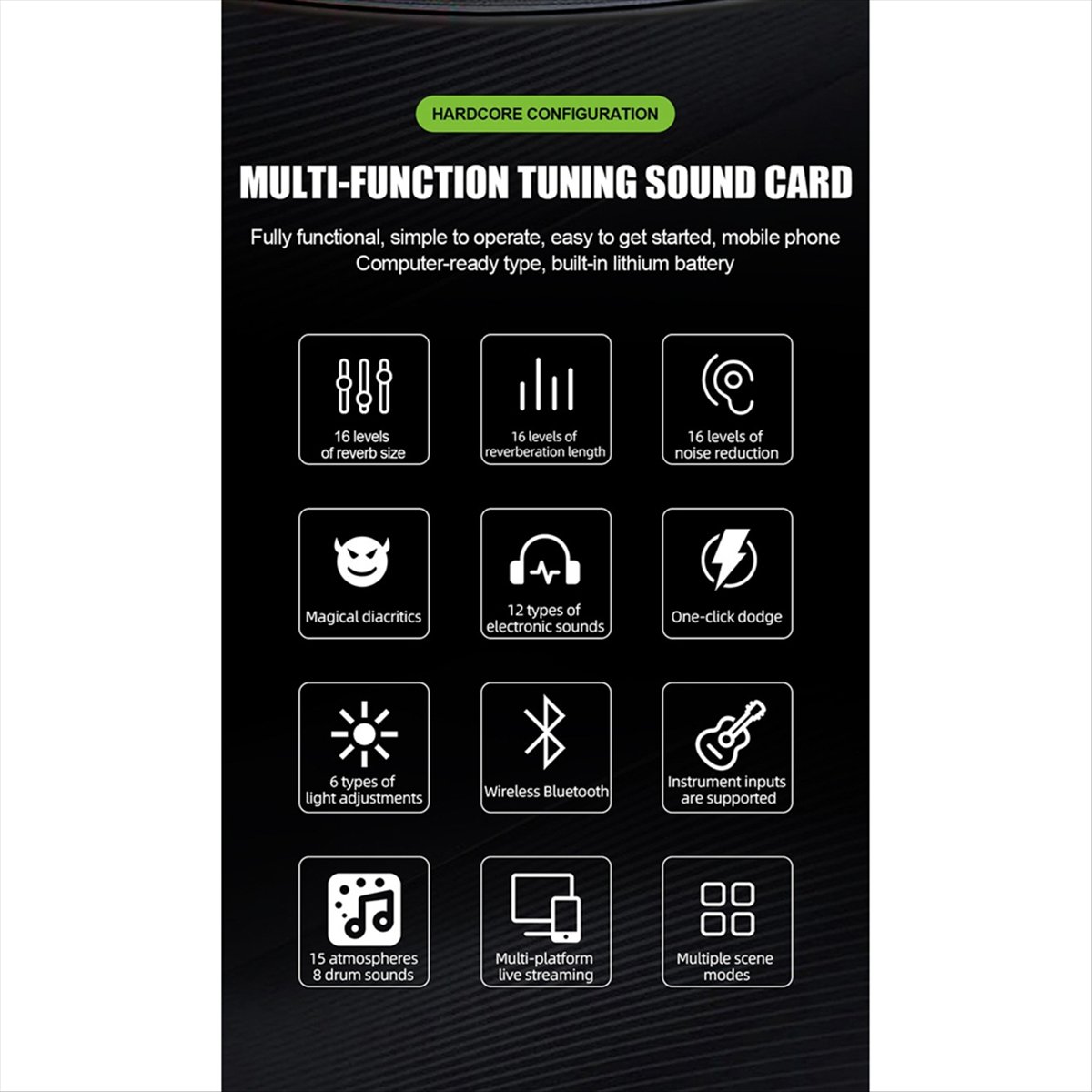 Audio Music Voice Changer - DT77 SN800 Live Sound Card Voice