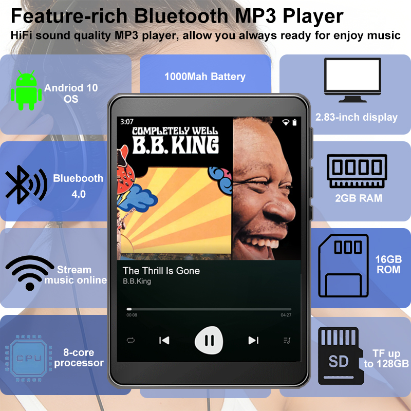 Audio Music To Download - WiFi MP3 Player Andriod 10 Spotify