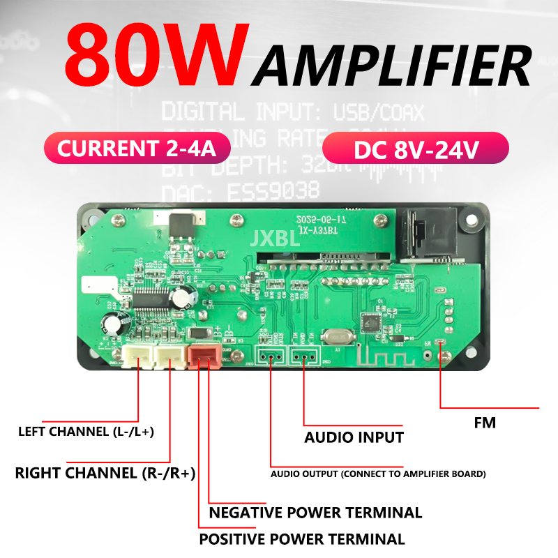 80W Bluetooth 5.0 MP3 Decoder  - đánh giá và giá Audio Music Car