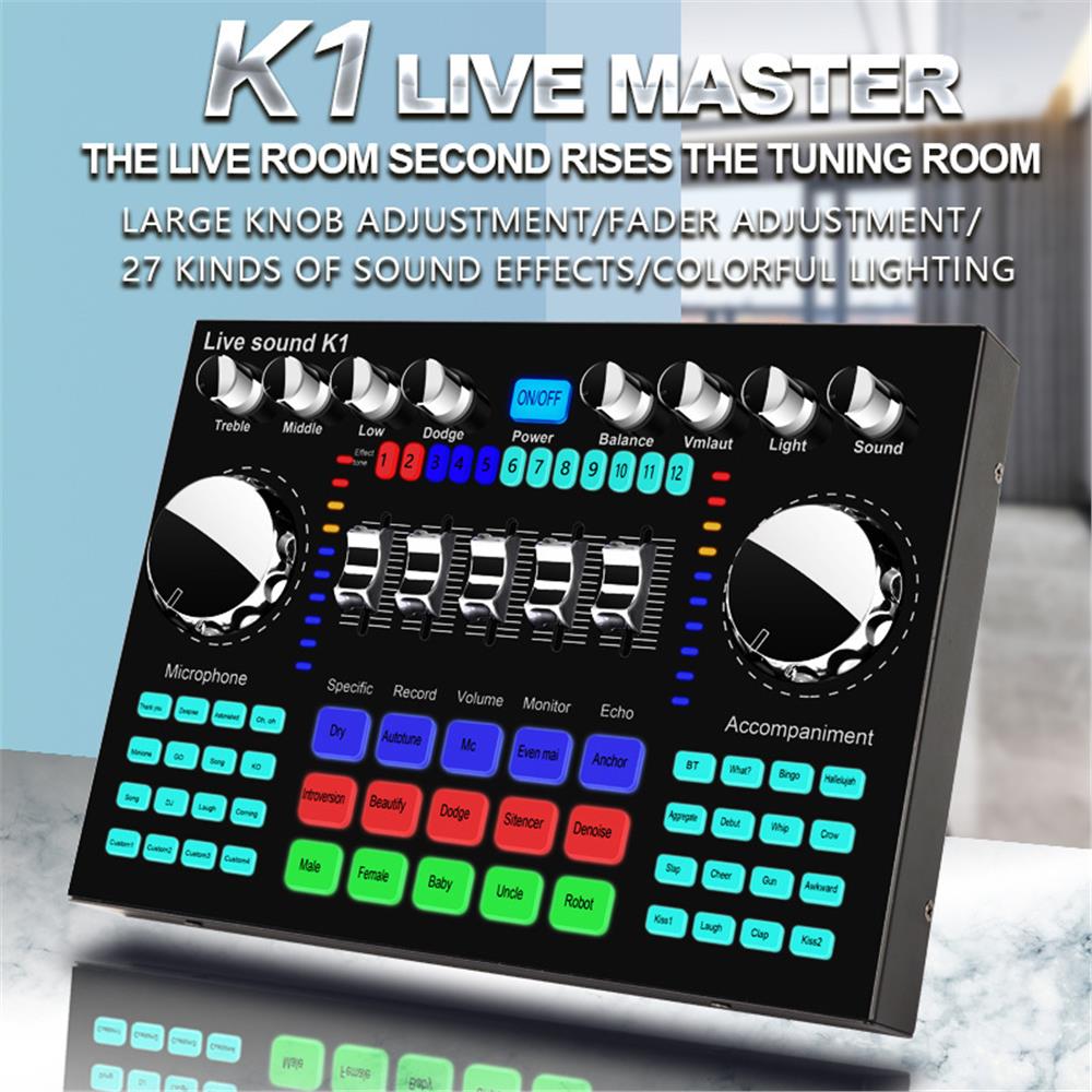 K1 Audio Mixer Live Sound Card - đánh giá và giá Audio Music Voice Changer