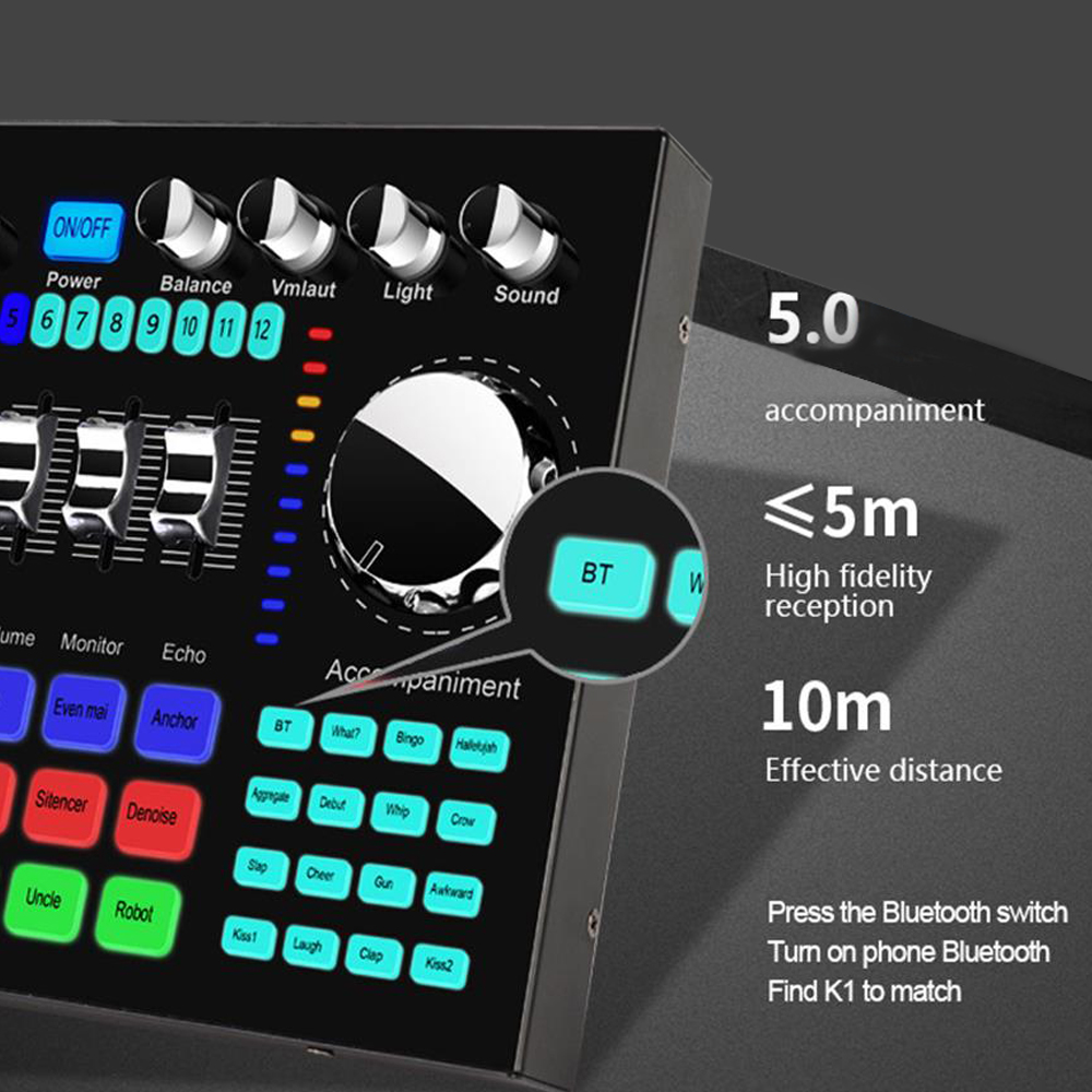 K1 Audio Mixer Live Sound Card - đánh giá và giá Audio Music Voice Changer